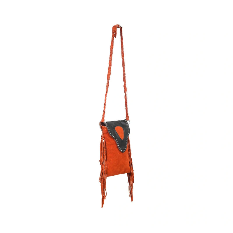 Women’s Suede Fringe Boho Rusty Brown Leather Crossbody Bag