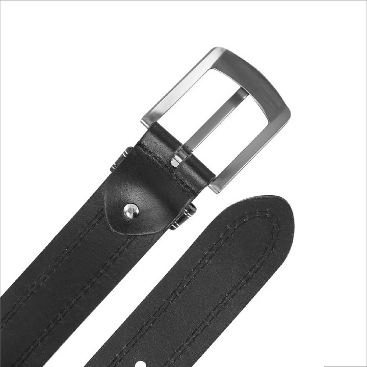 Berreri Men’s Genuine Leather Belt For Men With Strong Metal Buckle With Durable Double Stitching