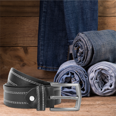 leather stich belt Mens Genuine FULL GRAIN Classic Leather Belt Belts Casual Jean Buckle Brown