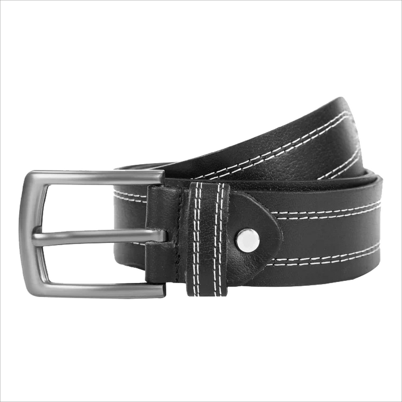 leather stich belt Mens Genuine FULL GRAIN Classic Leather Belt Belts Casual Jean Buckle Brown