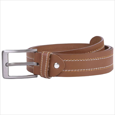 leather stich belt Mens Genuine Full Grain Classic Leather Belt Belts Casual Jean Buckle Brown