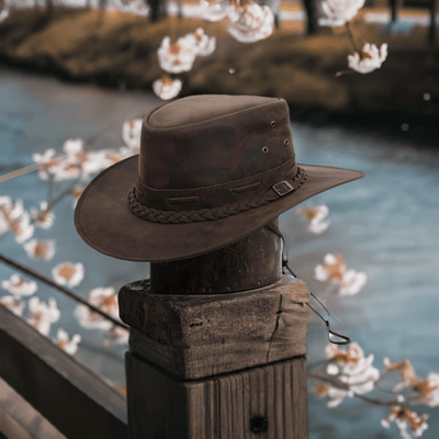 Rustic  Leather Hat  Cowboy, Cowgirl Hat Western Hat For Men & Women