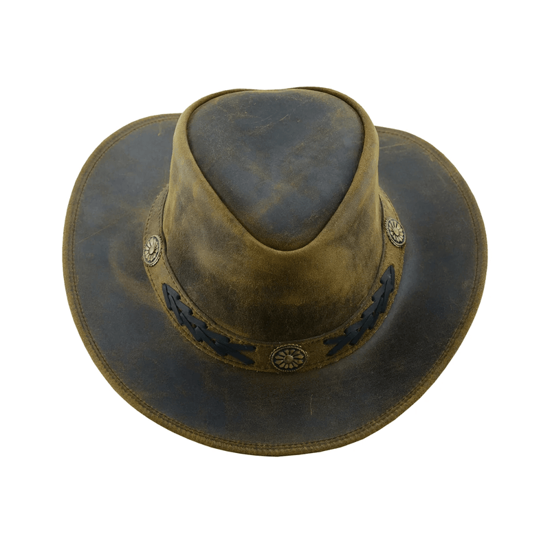 Sahara Leather Hats Western Style for Men and Women shapeable Wide Brim Vintage