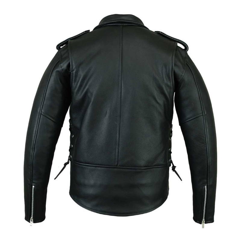 Real Leather Jacket mens Motorcycle Brando Classic Biker Jacket