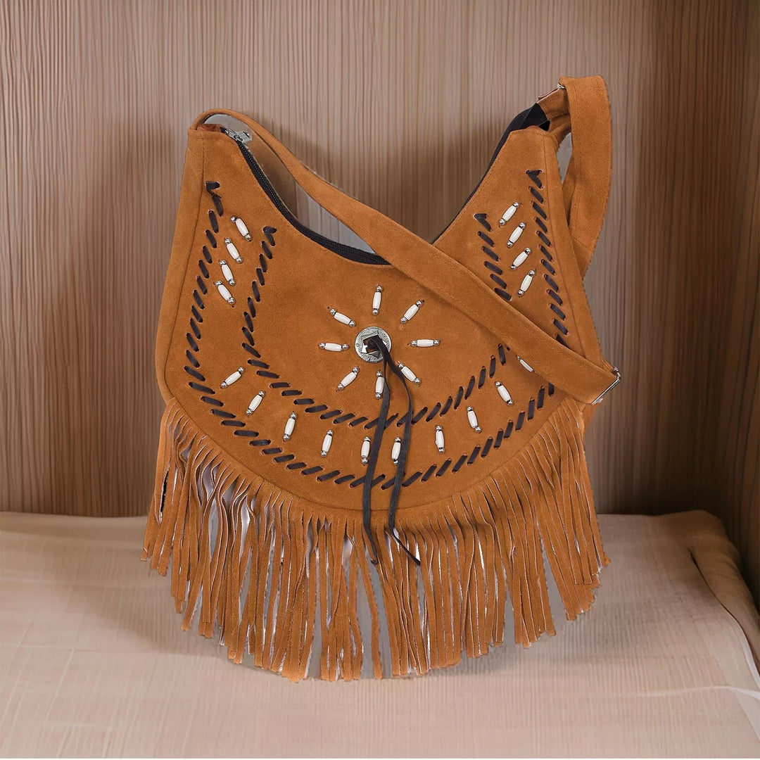 Women Westren Fringe Crossbody Bag With Adjustable Straps