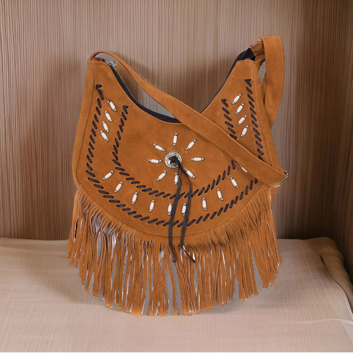 Women Westren Fringe Crossbody Bag With Adjustable Straps