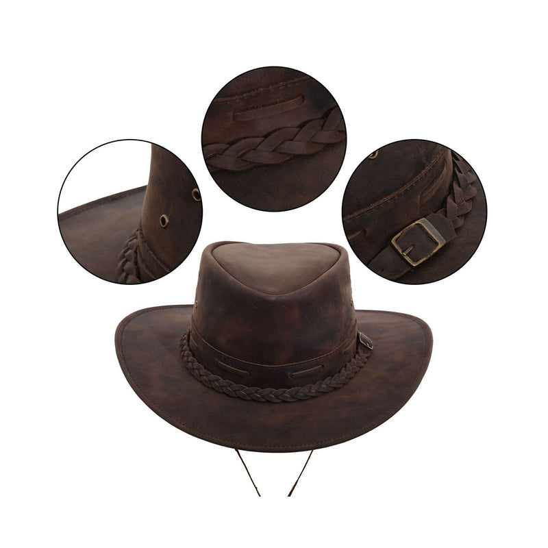 Rustic  Leather Hat  Cowboy, Cowgirl Hat Western Hat For Men & Women