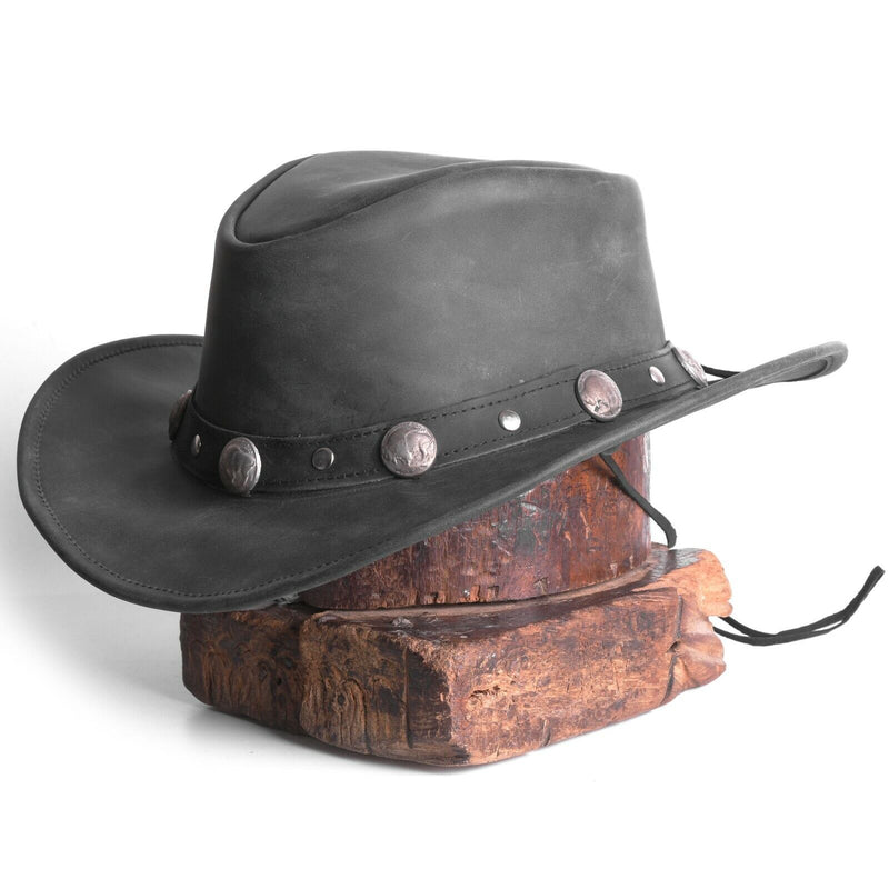 Bullring Leather Hat Western Cowboy for Men & Women Shapeable Brim